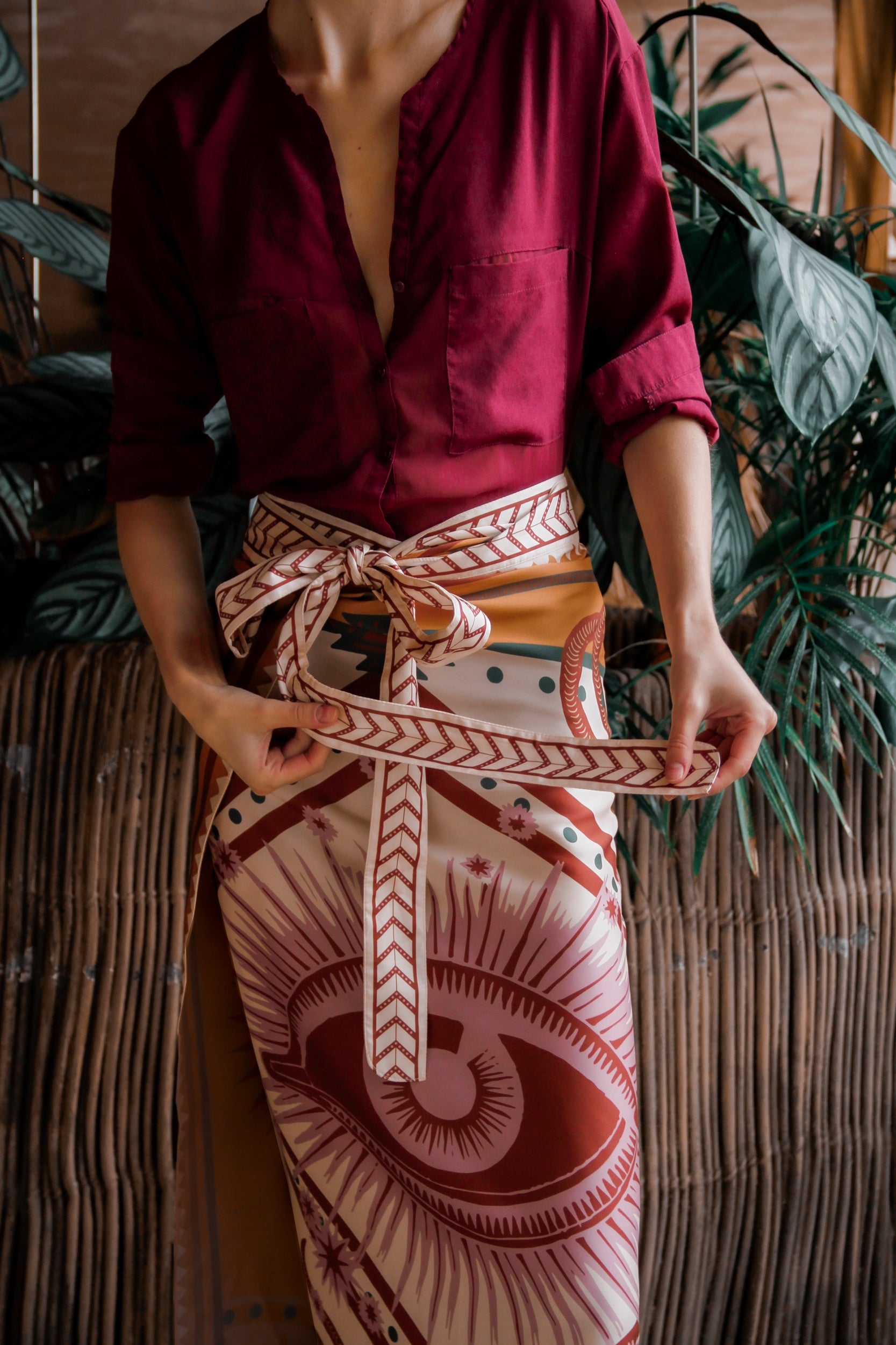 Nazar SARI- Wrapdress, Cream