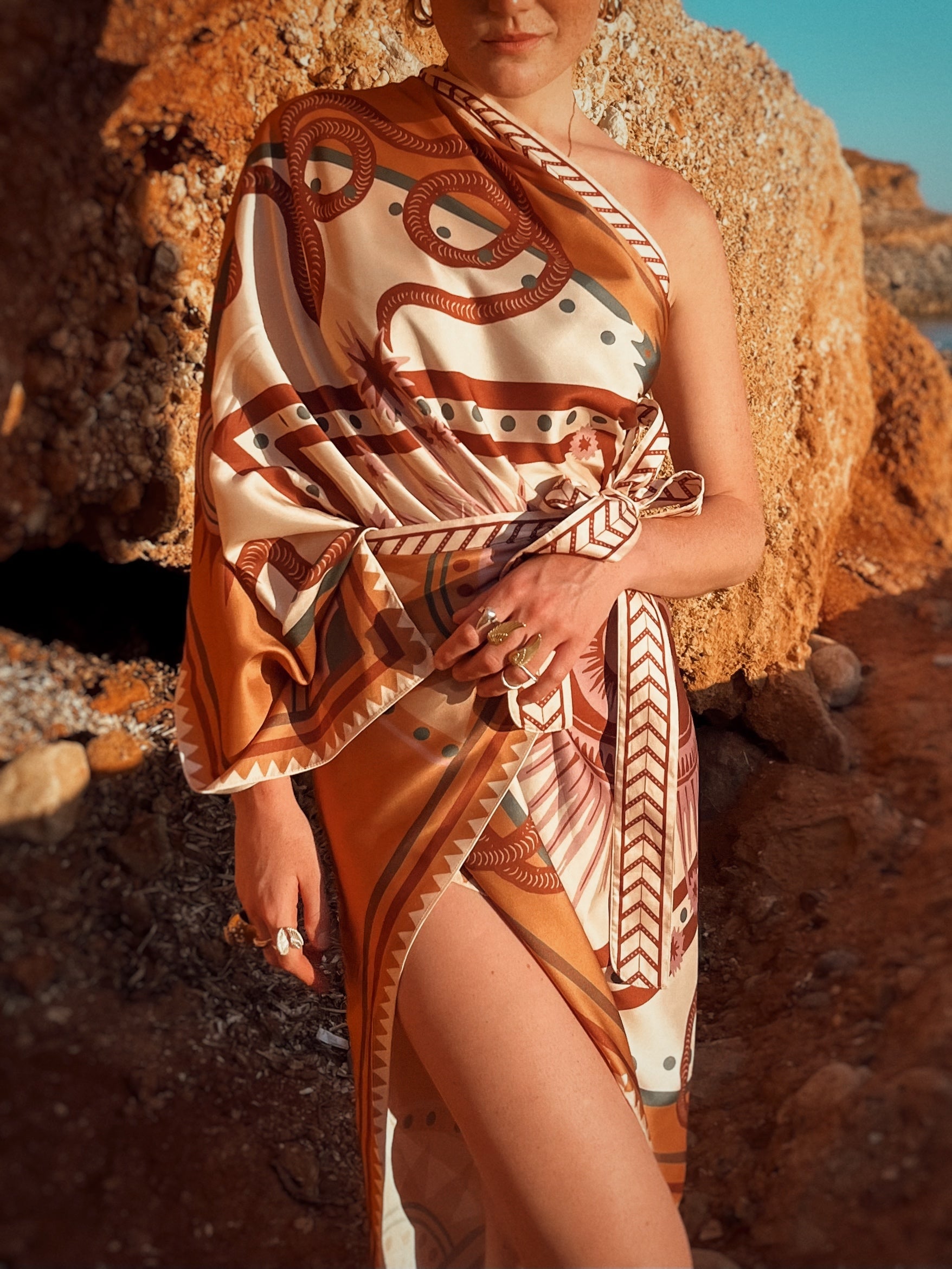 Nazar SARI- Wrapdress, Cream