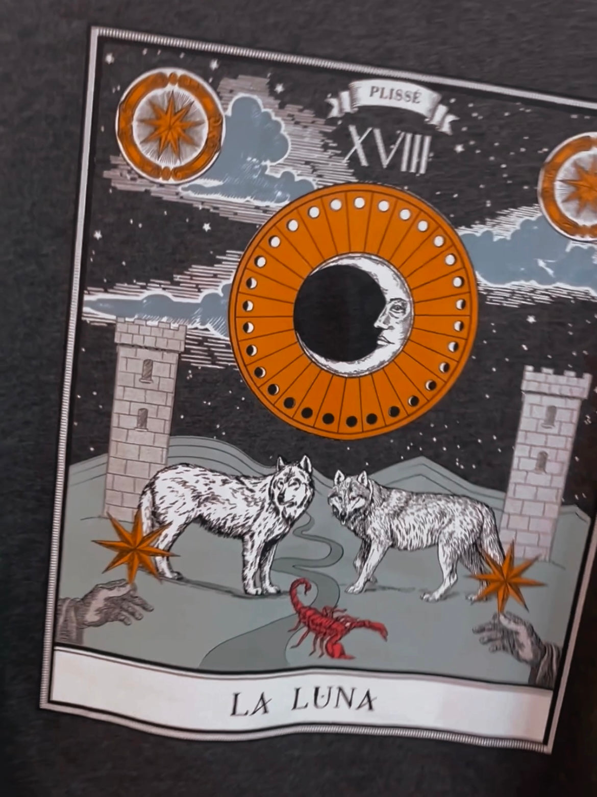 The Moon - Tarot T-shirt, Gray