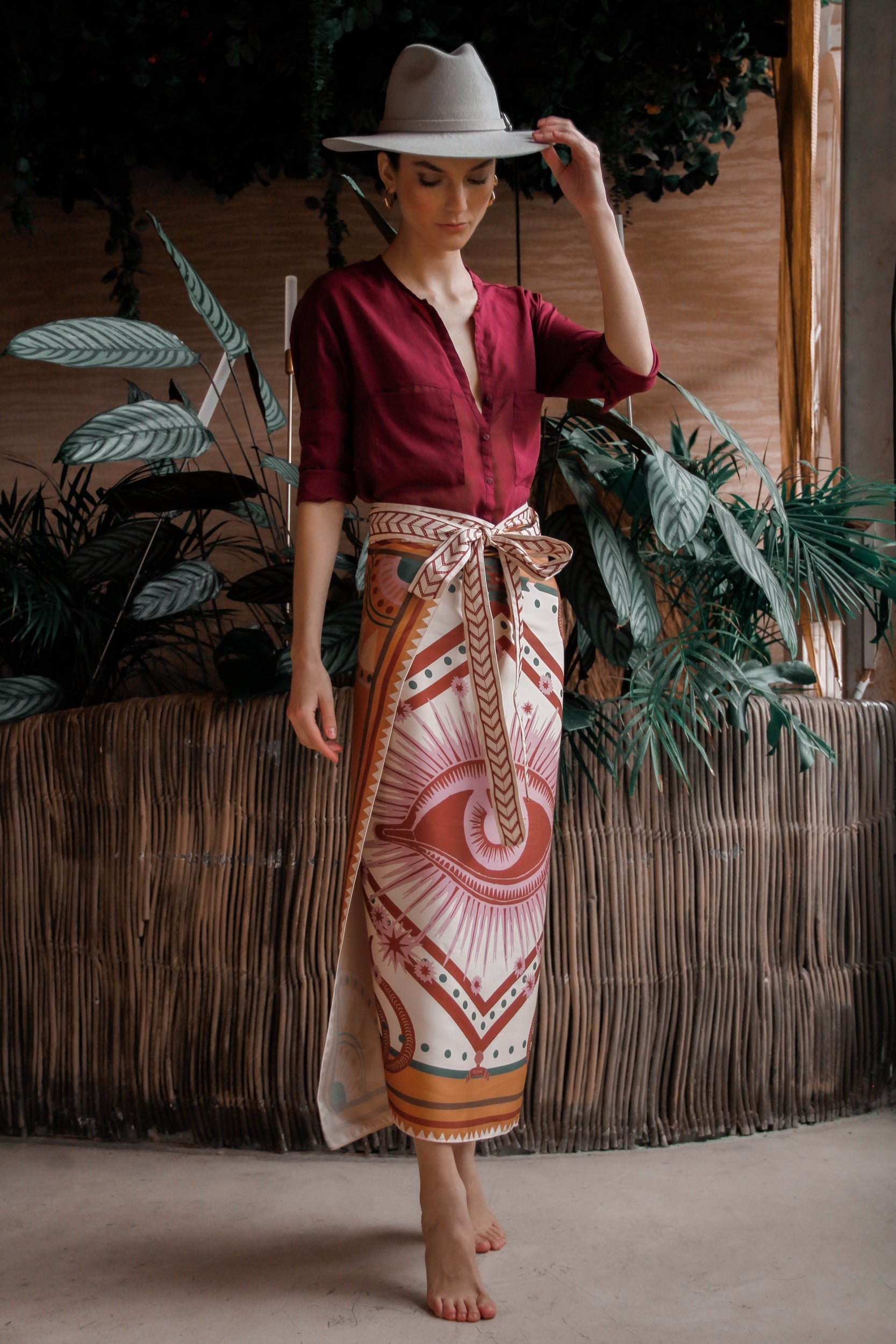 Nazar SARI- Wrapdress, Cream