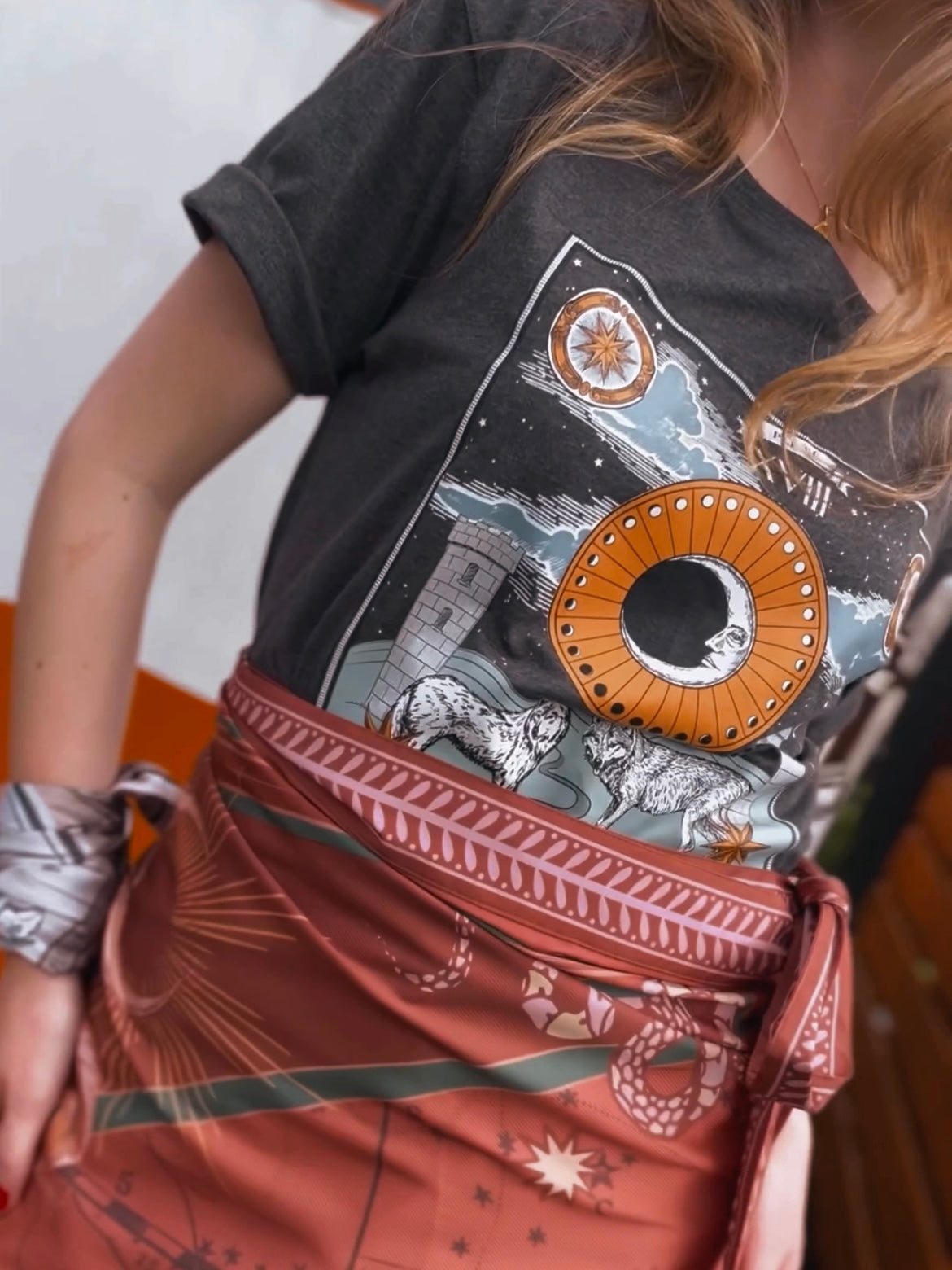 The Moon - Tarot T-shirt, Gray