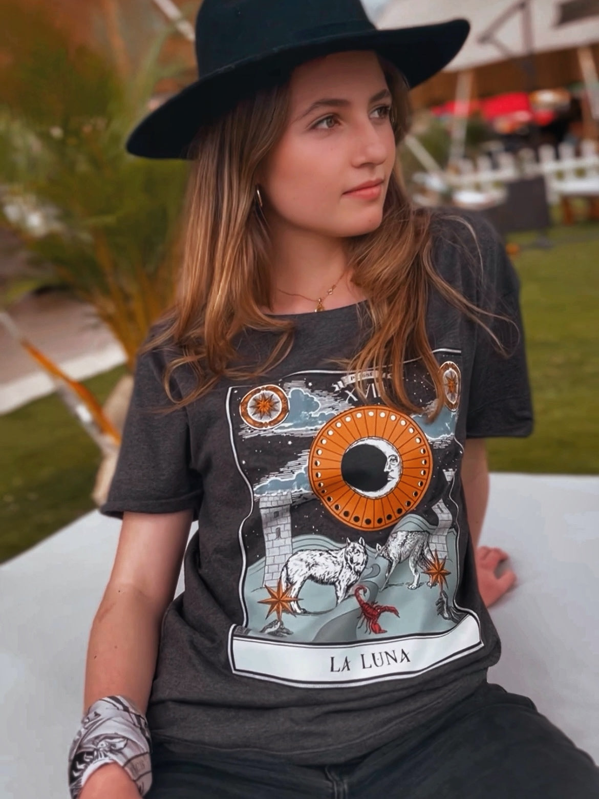 The Moon - Tarot T-shirt, Gray