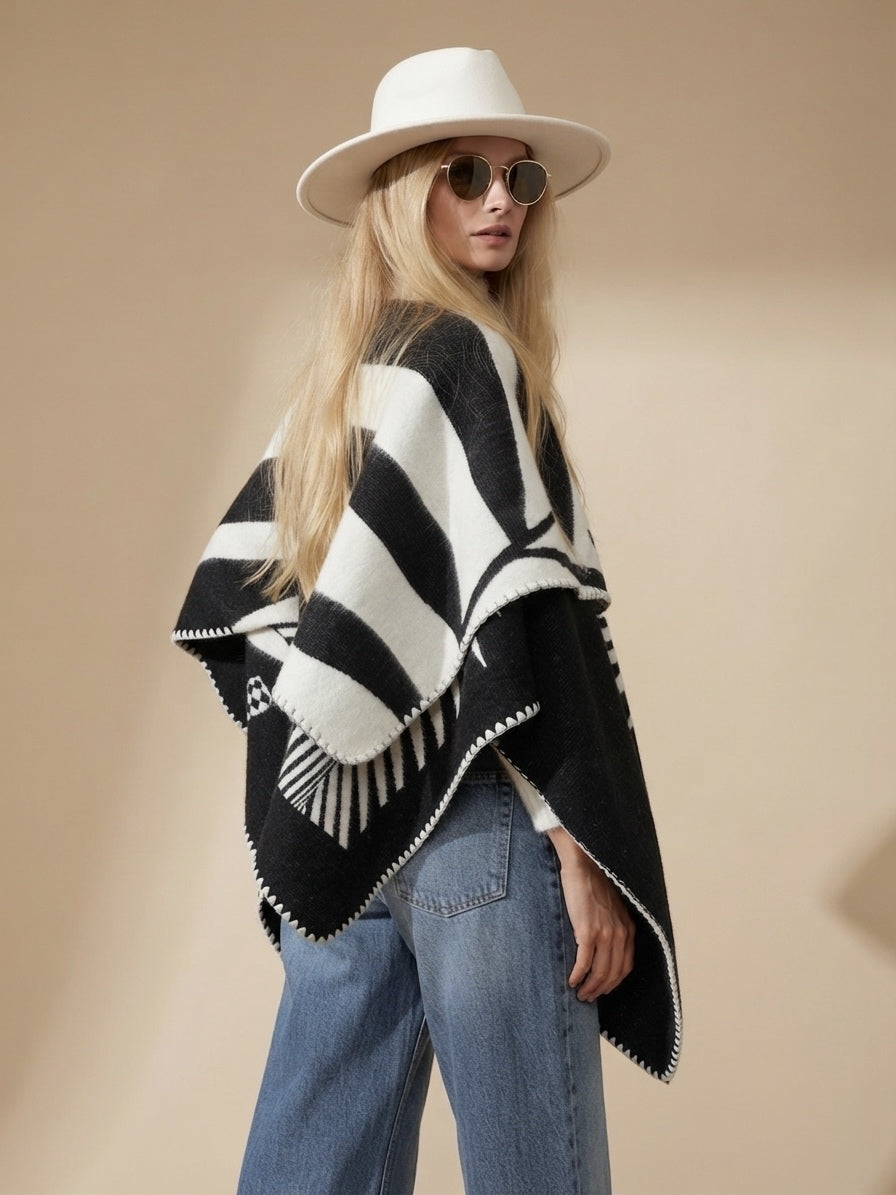 Natura Black Poncho