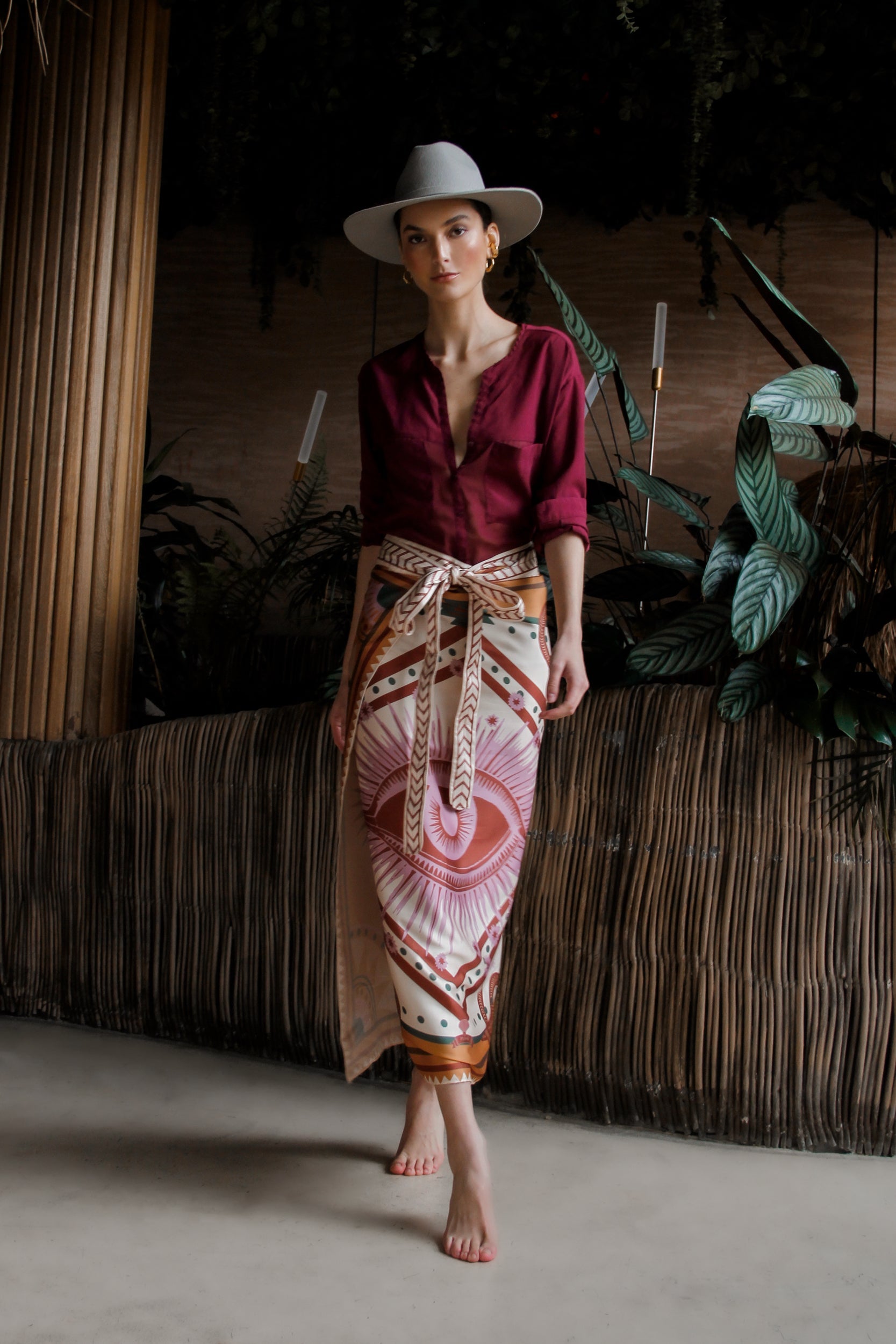 Nazar SARI- Wrapdress, Cream