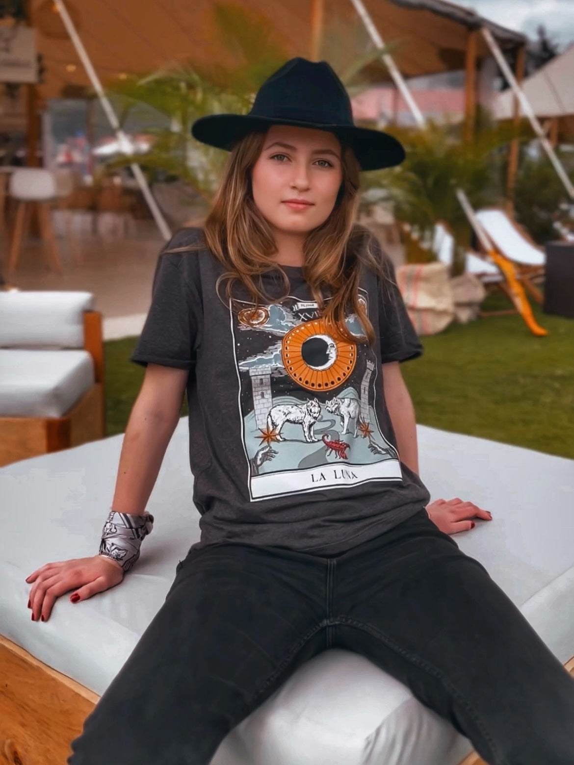 The Moon - Tarot T-shirt, Gray