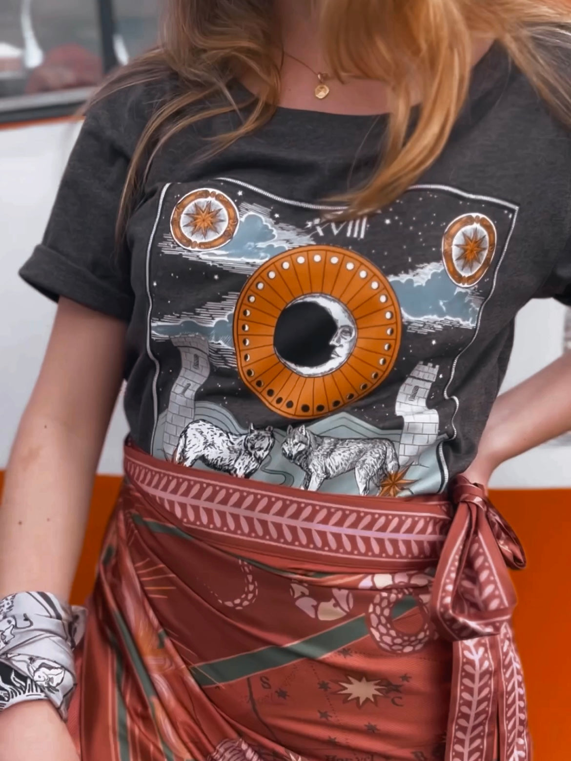 The Moon - Tarot T-shirt, Gray