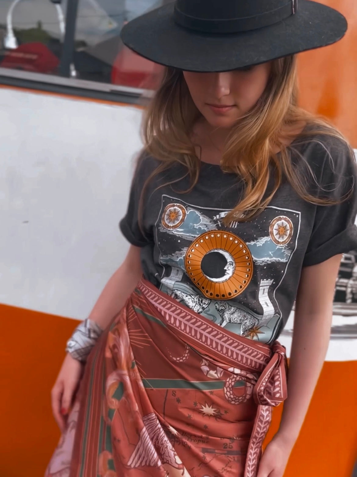 The Moon - Tarot T-shirt, Gray