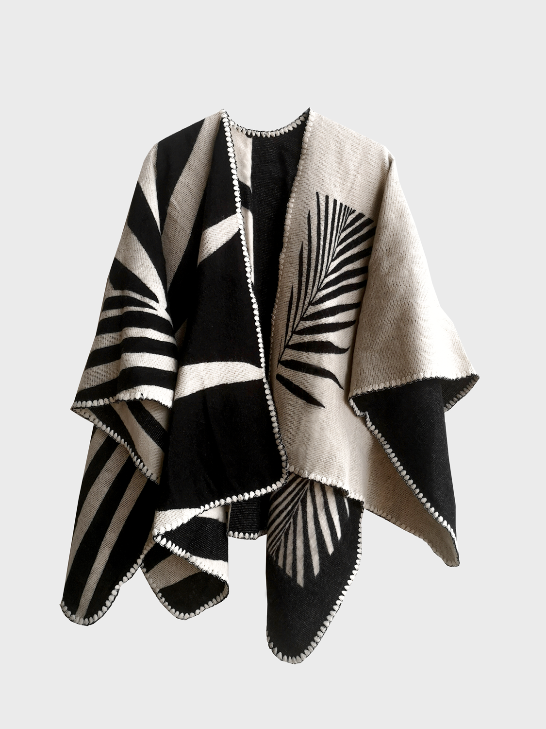 PONCHO TEJIDO COLOMBIA ALPACA RUANA UNITALLA UNISEX BOHO ARTESANÍA PLISSÉ