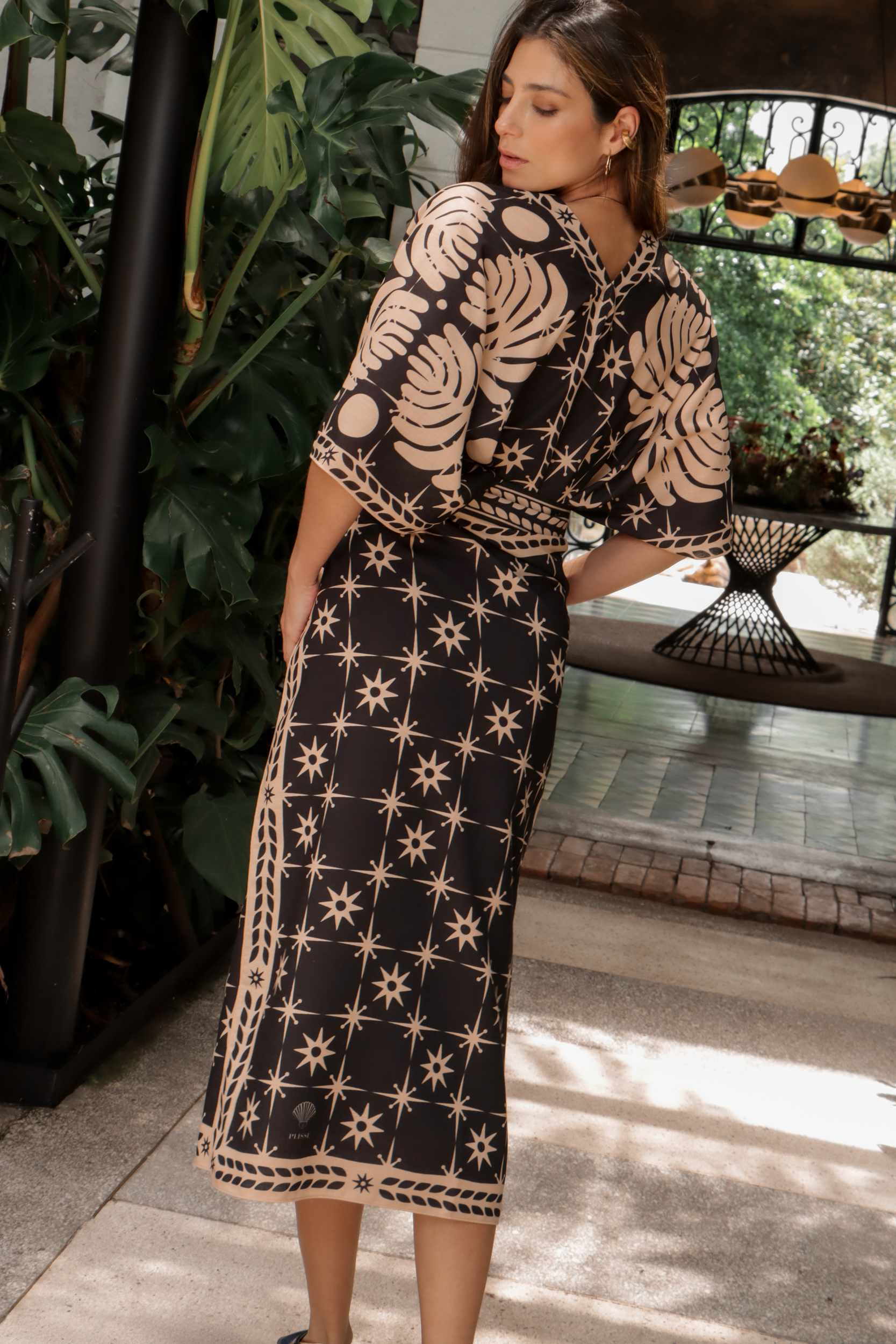 Comet Short Kimono, Linen - Black