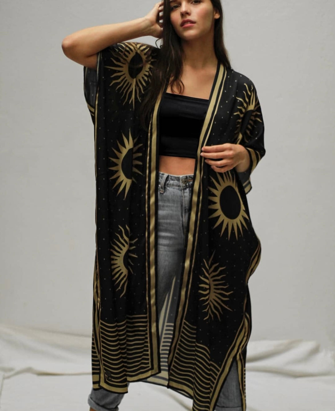 Sun Kimono, Black & Gold