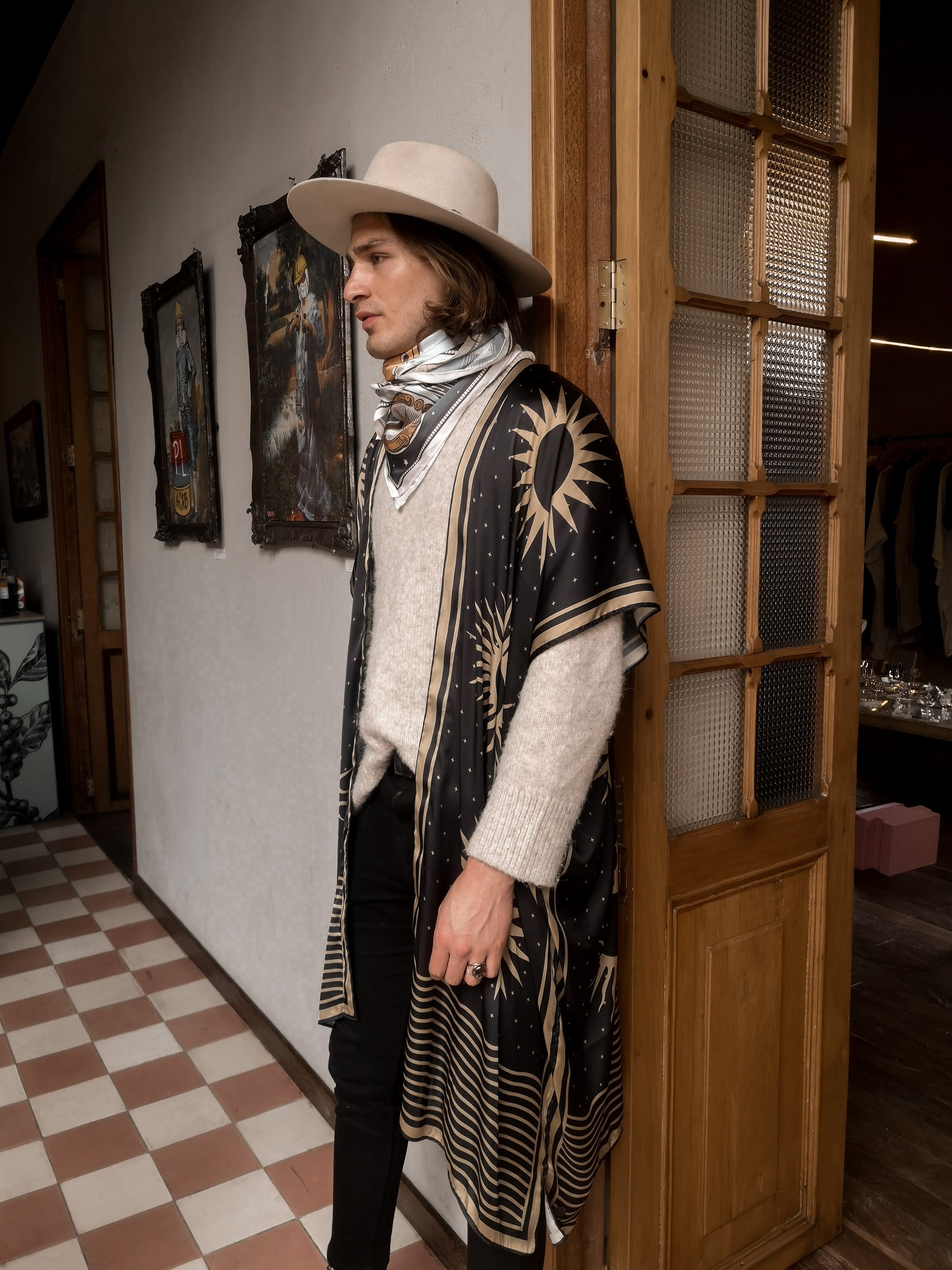 Sun Kimono, Black & Gold