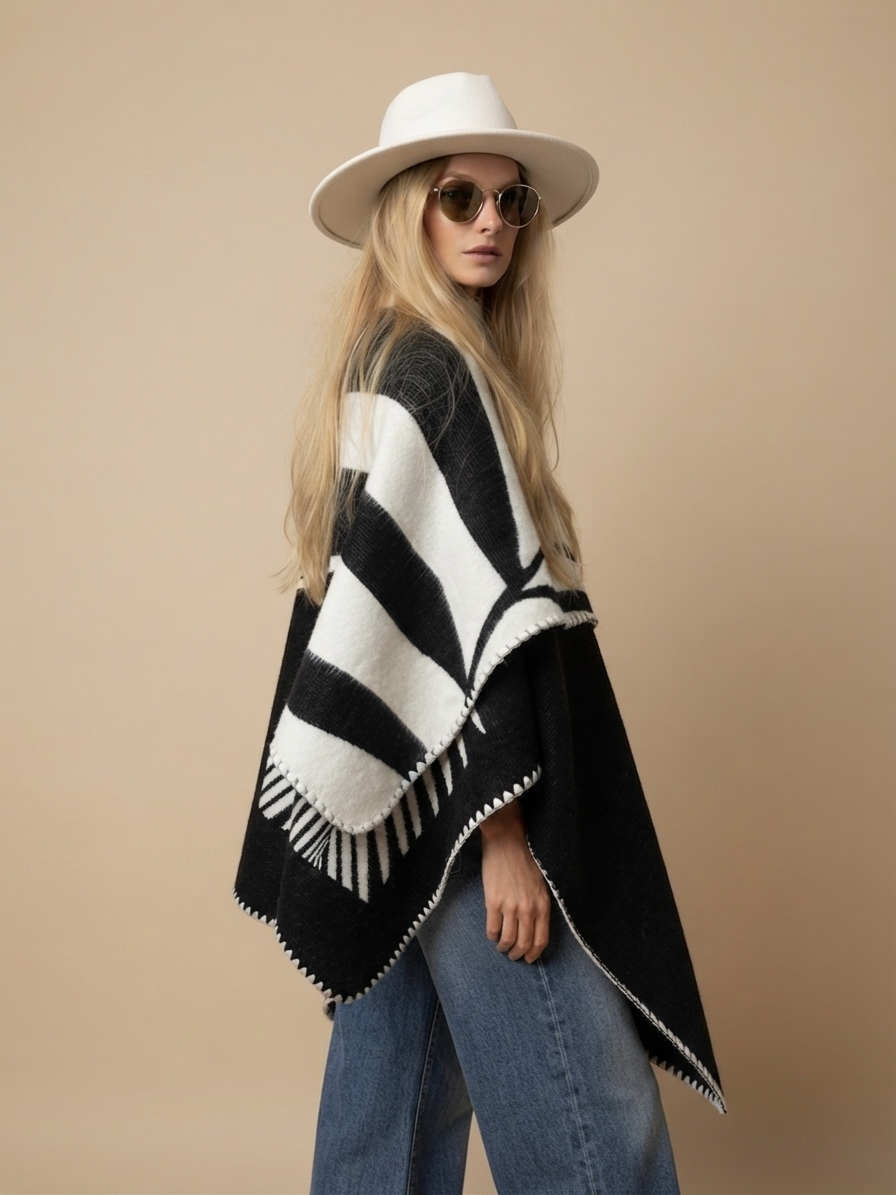 Natura Black Poncho