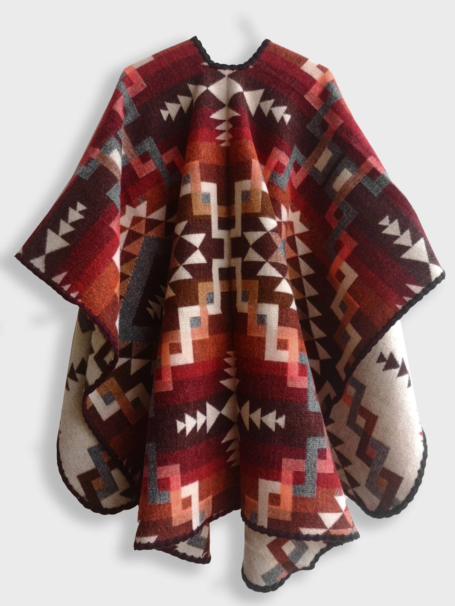 Ethnic Red Poncho