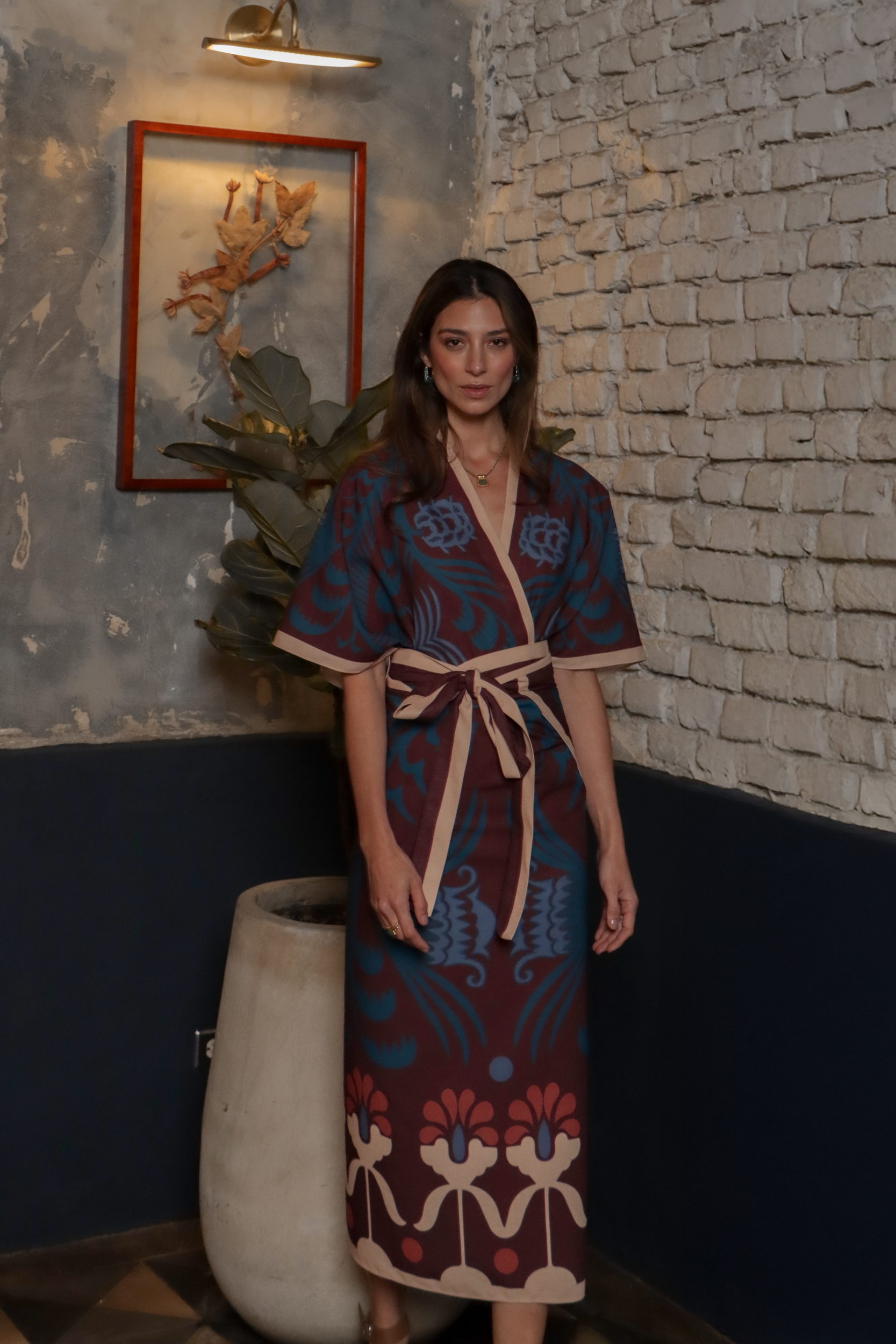 Agave Sari, Wrap dress - Burgundy