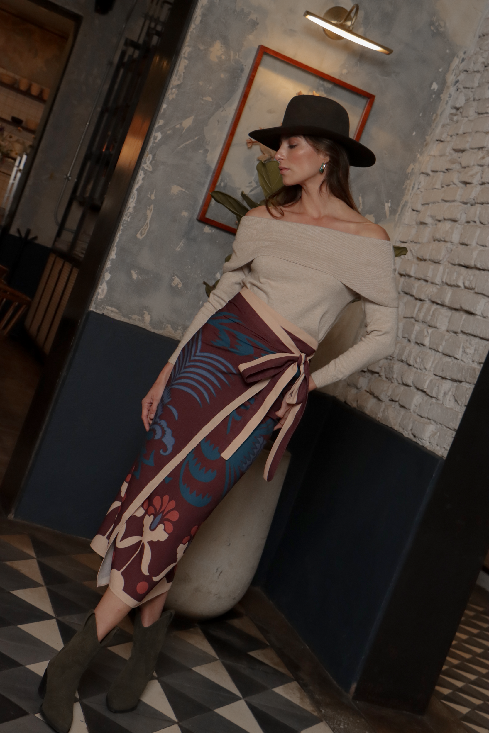 Agave Set, Linen - Burgundy