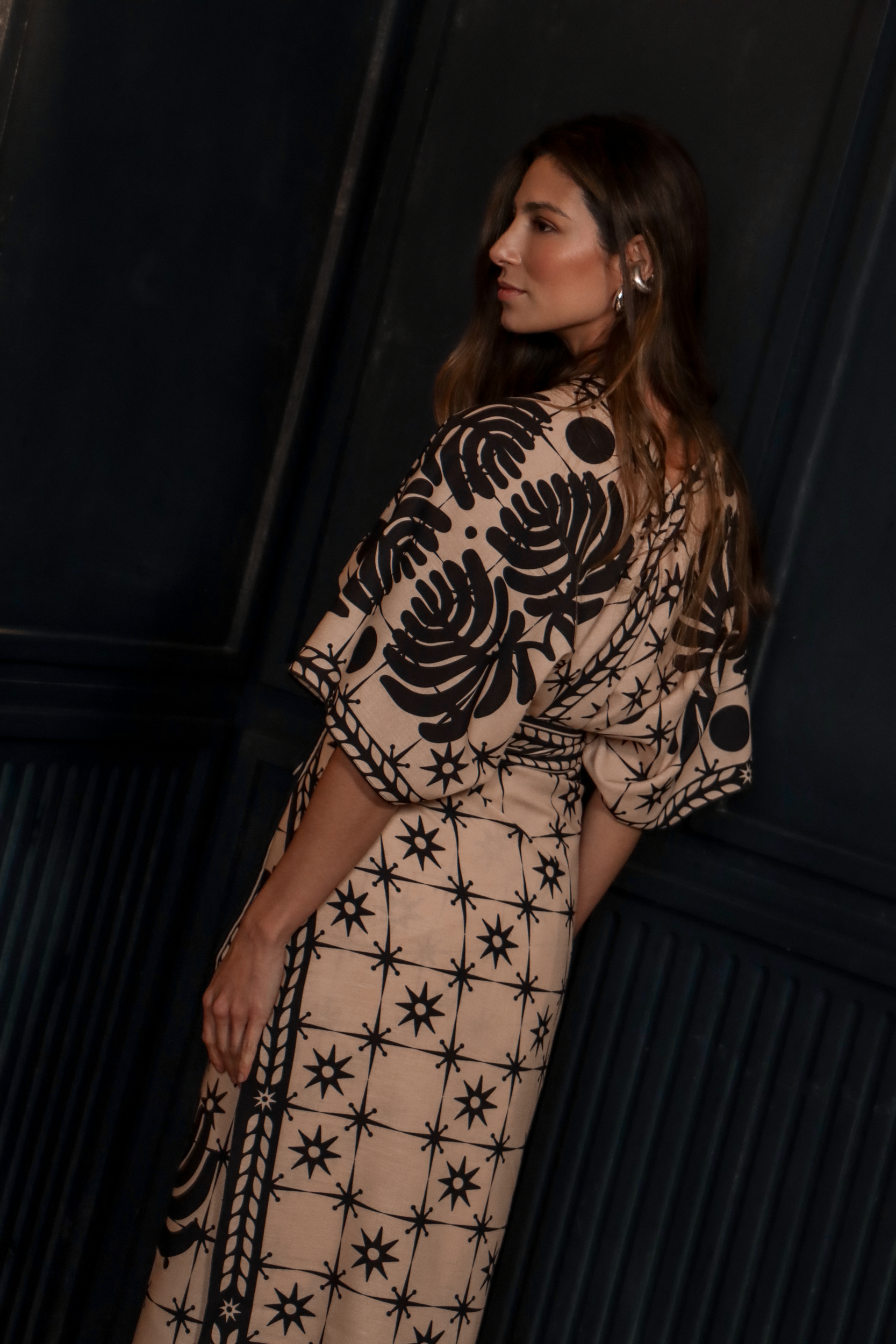 Comet Short Kimono, Linen - Cream