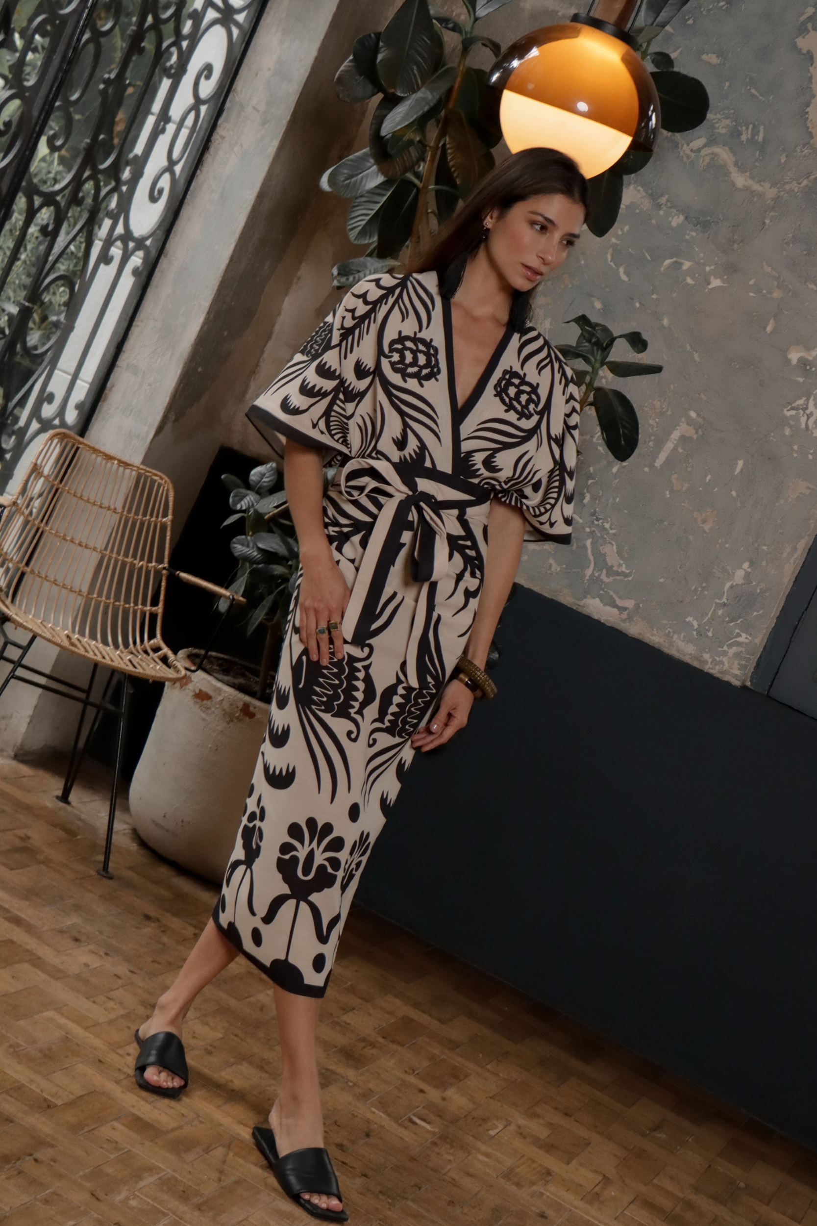 Agave Sari, Wrap dress - White