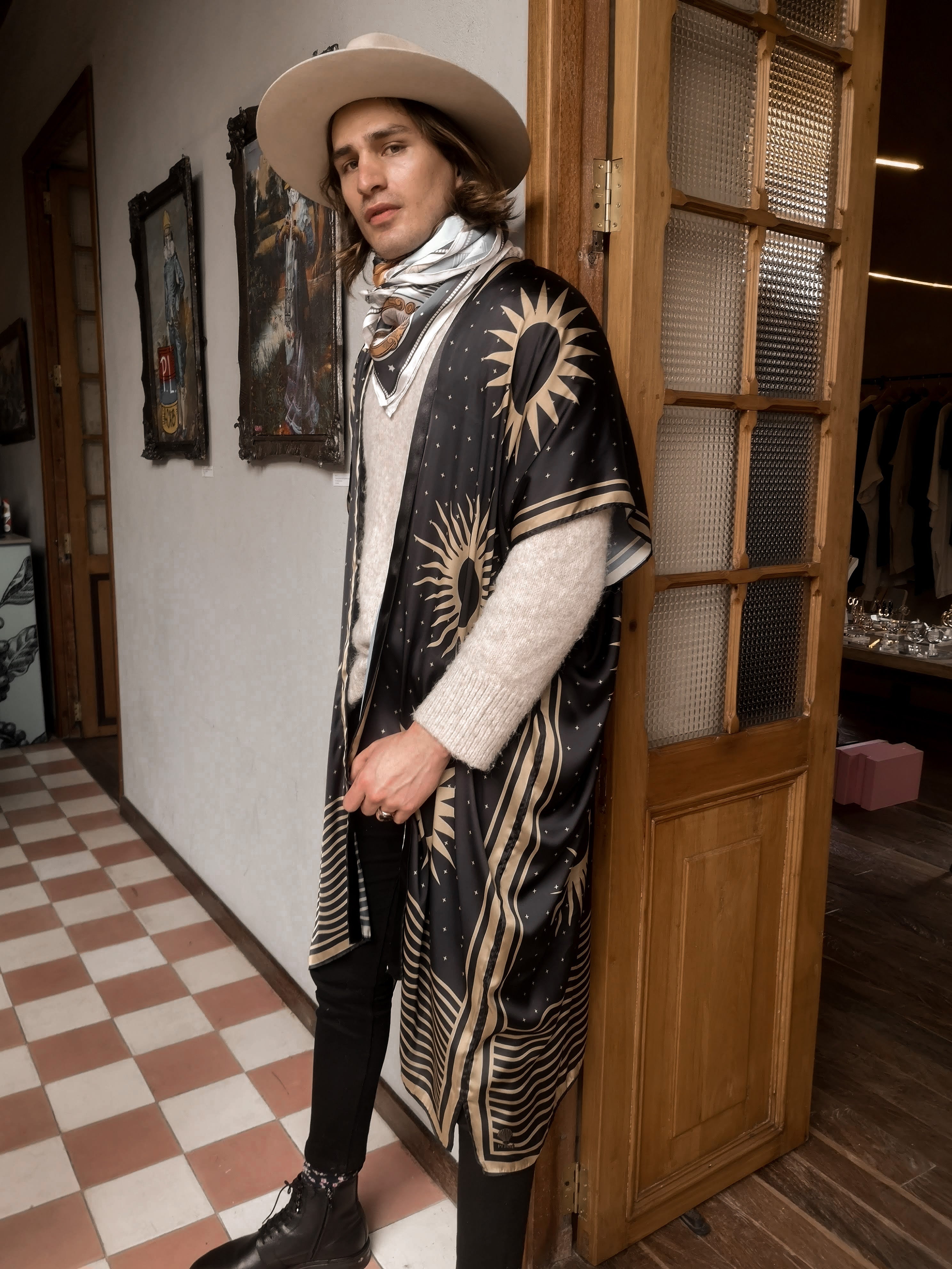 Sun Kimono, Black & Gold